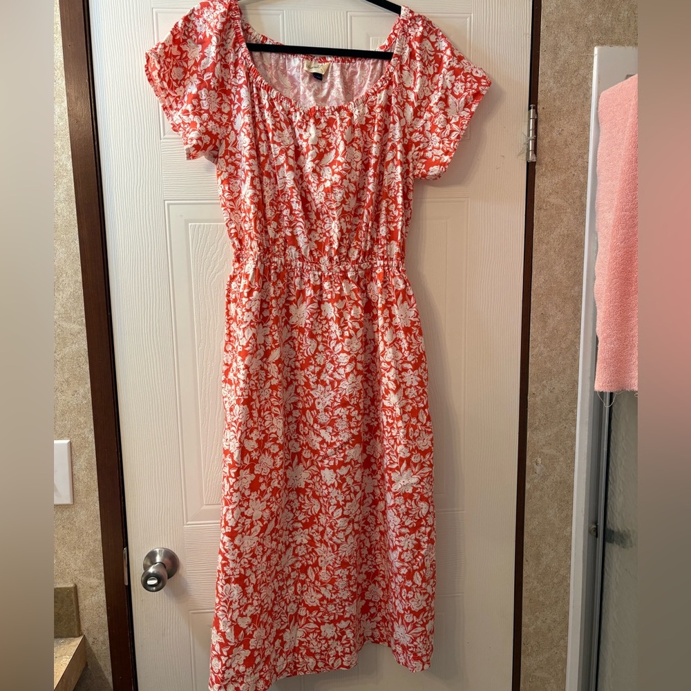Universal Thread Pink and White Flutter Sleeve Sundress